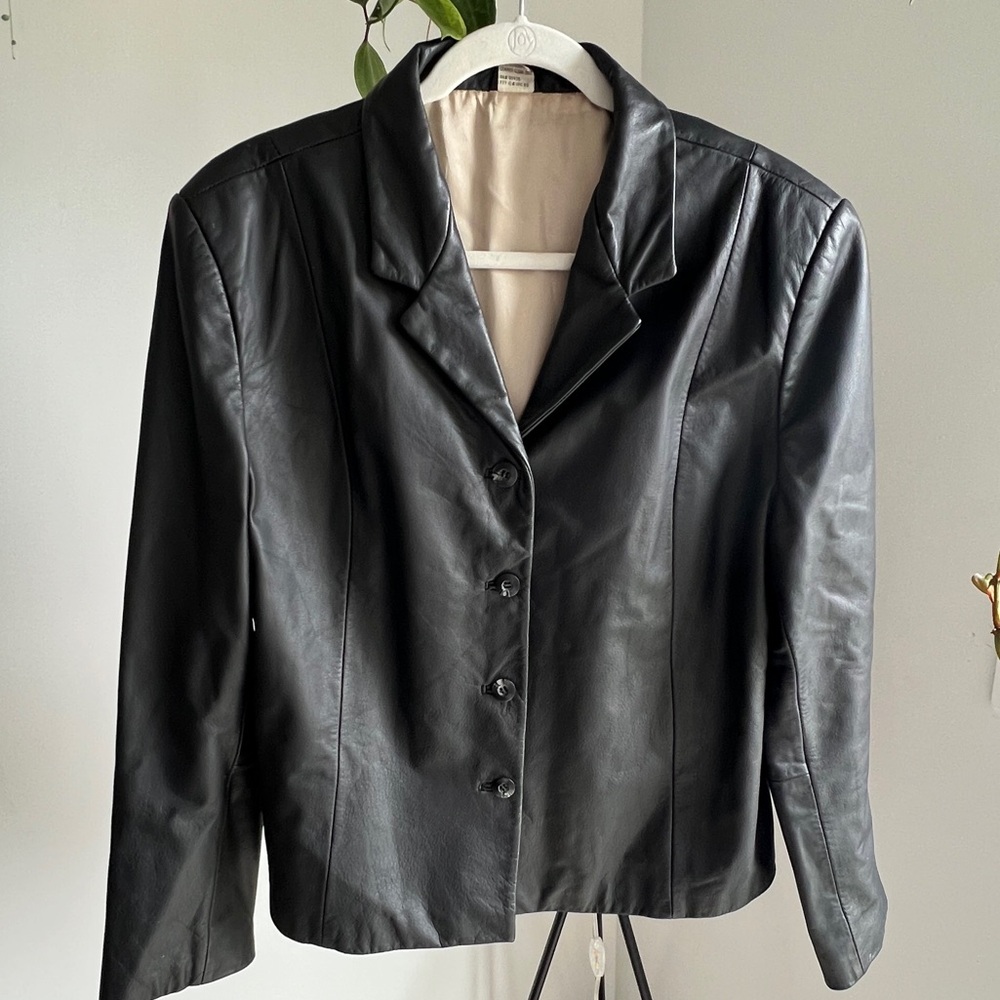 Vintage Genuine Leather Blazer